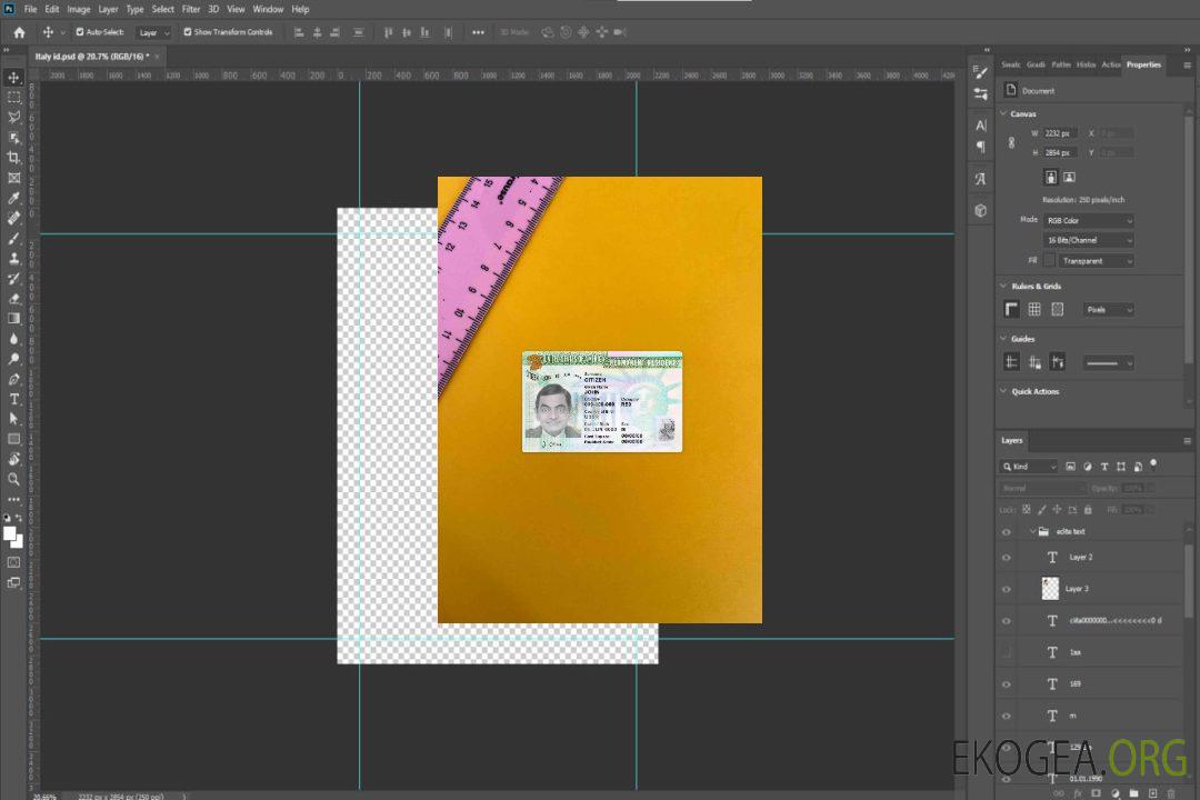 Carte verte des États-Unis, carte de résident permanent photolook AVANT template